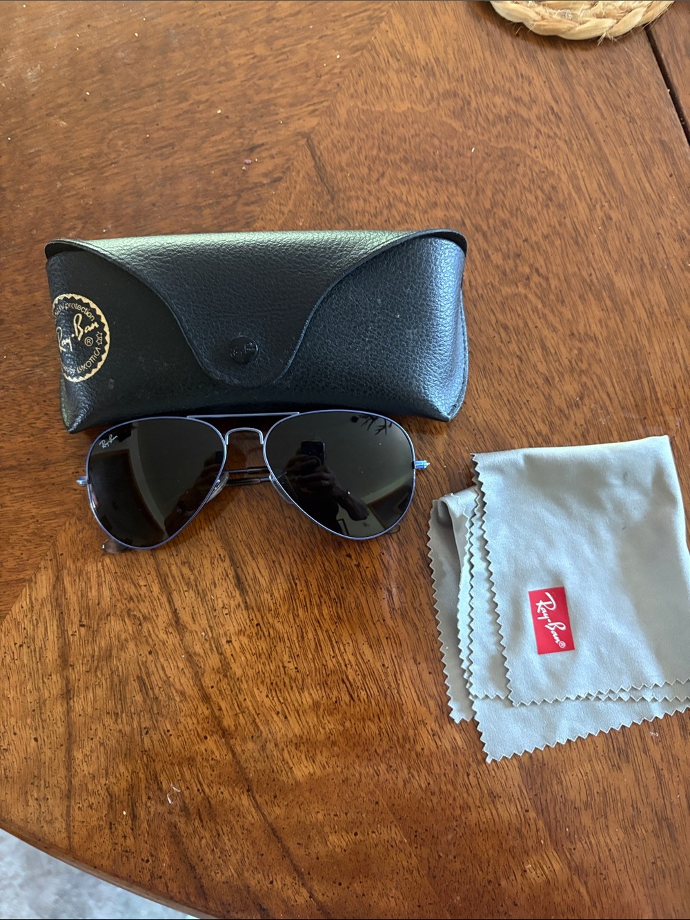 Ray-Ban Aviator Sunglasses Blue Frame with Dark Lenses
